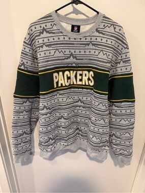 New Era Green, Gray and Yellow Packers Crewneck Sweater